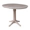 International Concepts Round 36 in Rd Top Pedestal Table, 12 in Leaf, 34.9 inH, Adjust Ht, Washed Gray Taupe, 36 W, 48 L, Wood K09-36RXT-27B-6B - alternate 5